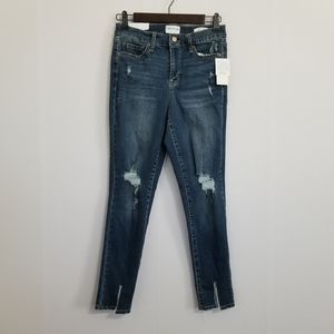 NWT Frayed High Rise Ankle Skinny Jeans Distressed Size 25